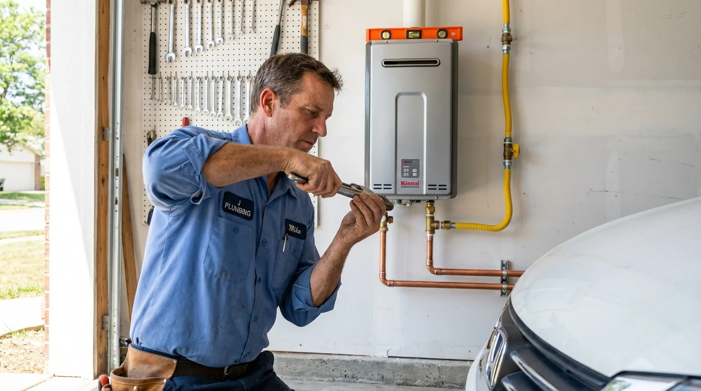 Tankless water heater installation by a Johns Plumbing LLC plumber in Naples